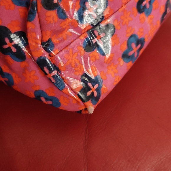 Tory Burch Red, Pink and Blue Floral Cosmetic Bag Oversized - Picture 6 of 8